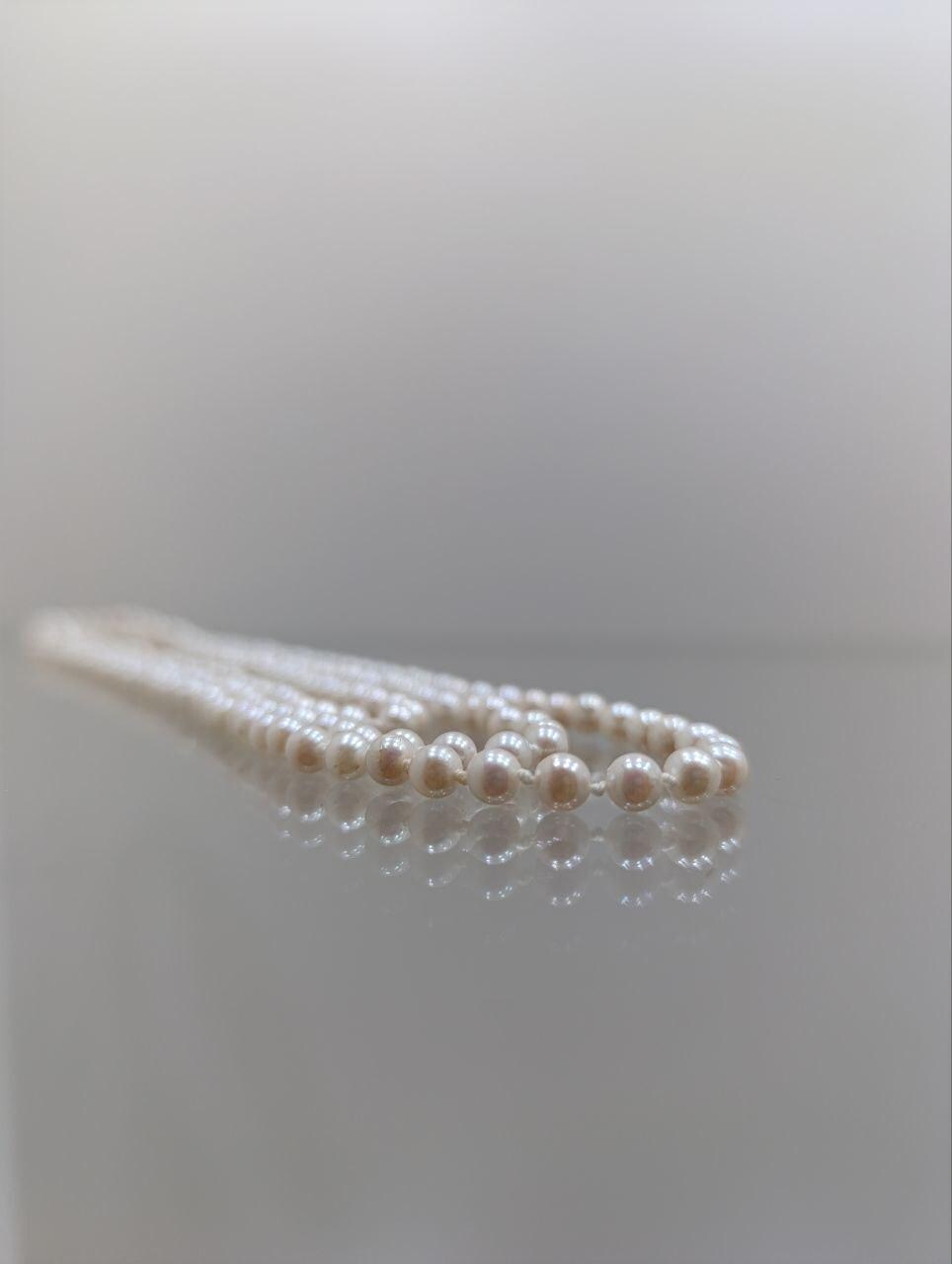 Stunning Graduated Pearl Necklace - 20 Inches - Okoya Pearls - White Gold Clasp
