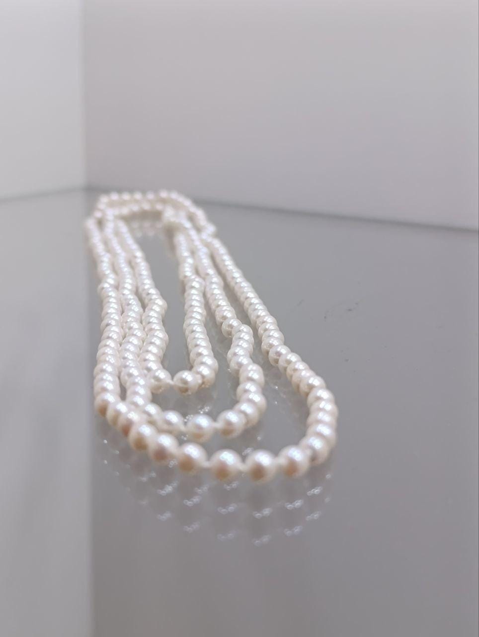 Stunning Graduated Pearl Necklace - 20 Inches - Okoya Pearls - White Gold Clasp
