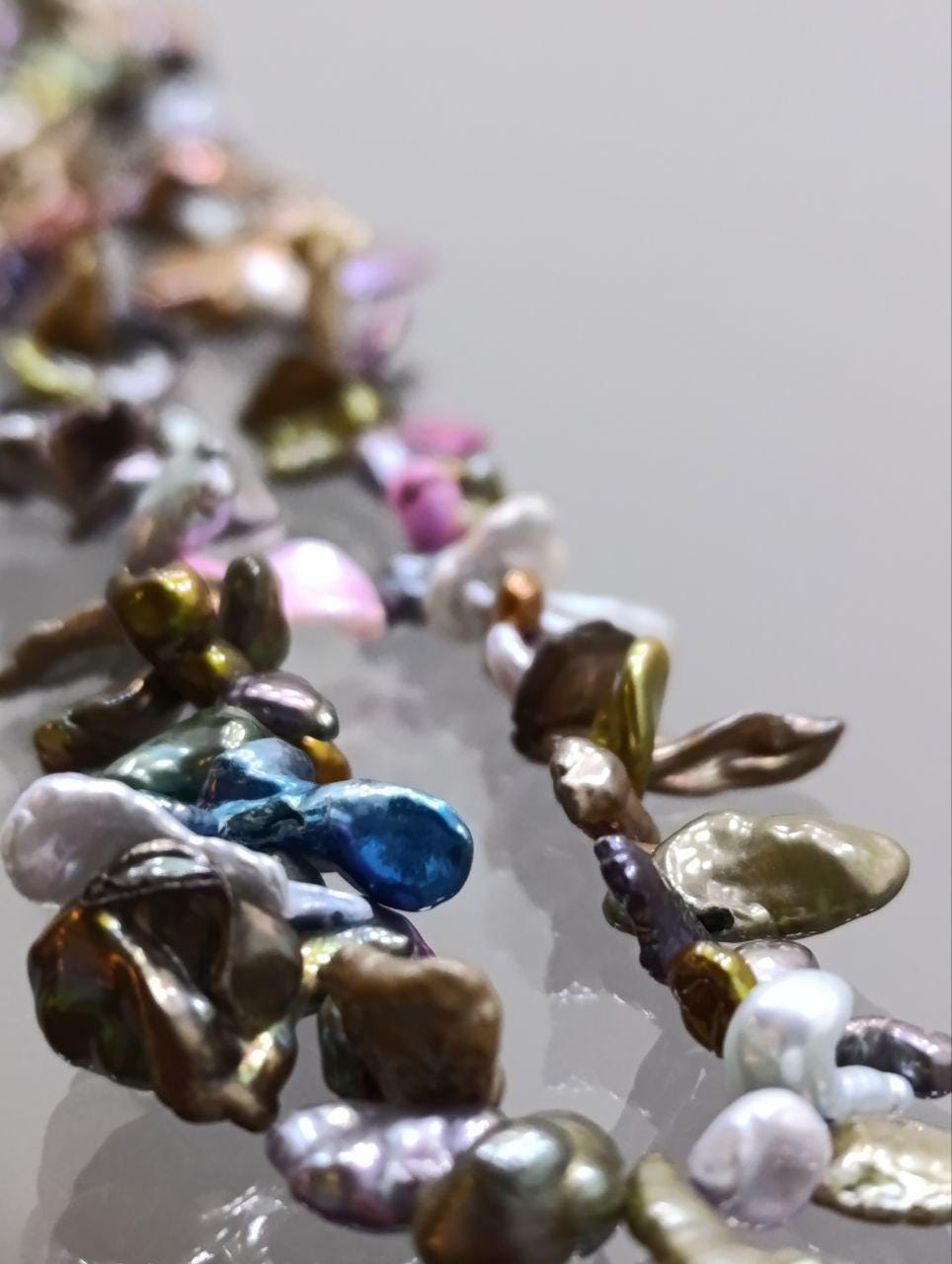 Gemporia Multi-Coloured Baroque Pearl Lariat Necklace - 36 Inches