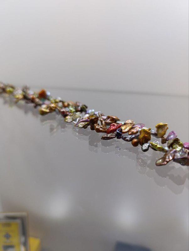 Gemporia Multi-Coloured Baroque Pearl Lariat Necklace - 36 Inches