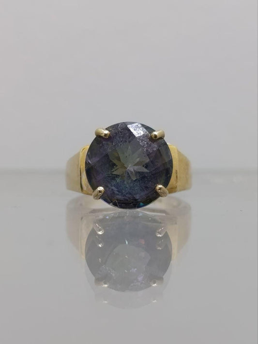 Substantial 9ct Gold Amethyst Ring - Size K