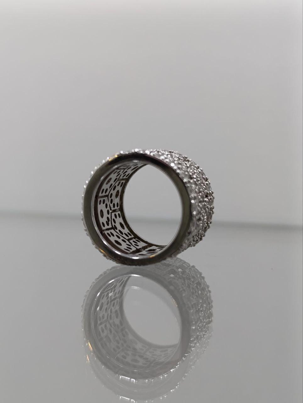 Vintage Carolee Sterling Silver CZ Wraparound Lattice Ring - Size K