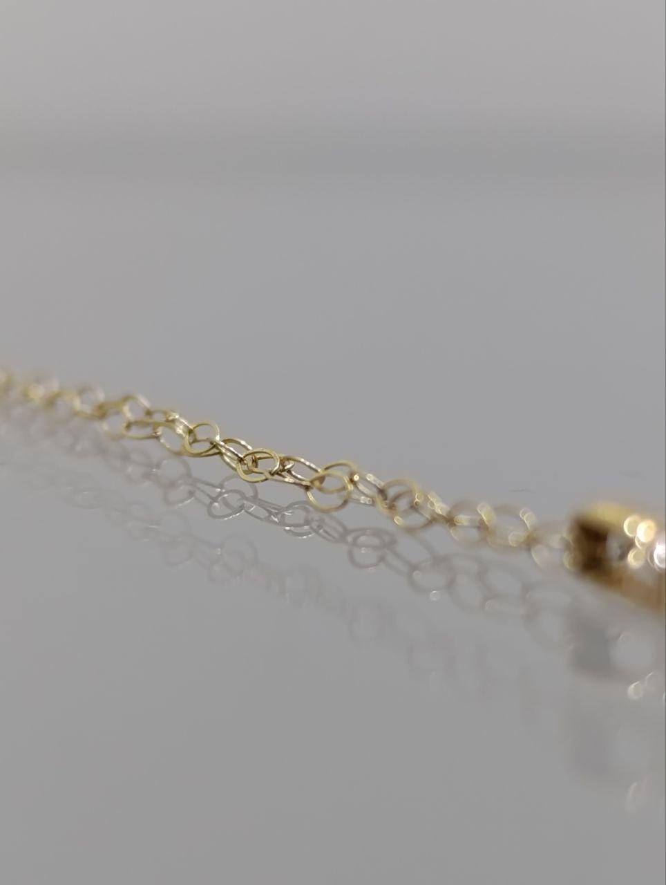 Vintage 9ct Gold Amethyst & Diamond Pendant Necklace - 16 Inches