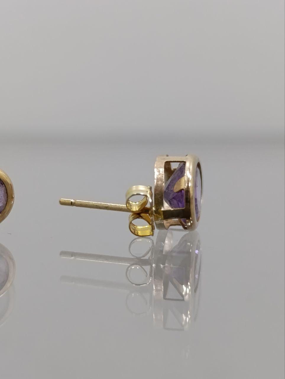Beautiful 9ct Gold Amethyst & Diamond Drop Earrings