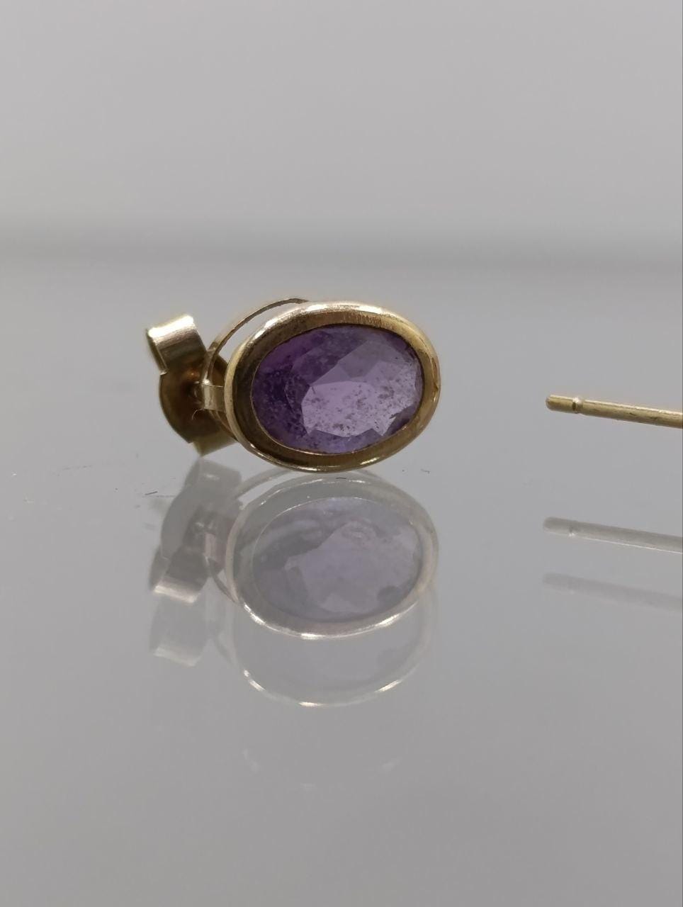 Beautiful 9ct Gold Amethyst & Diamond Drop Earrings