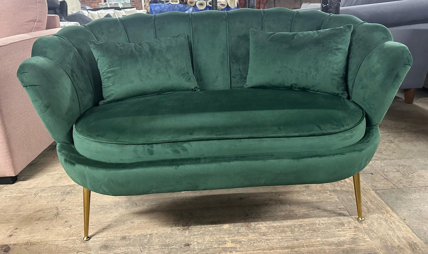 Mid Century Modern Style Velvet Love Seat - Stylish & Compact Design