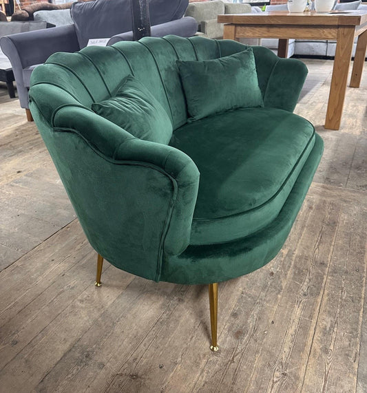 Mid Century Modern Style Velvet Love Seat - Stylish & Compact Design