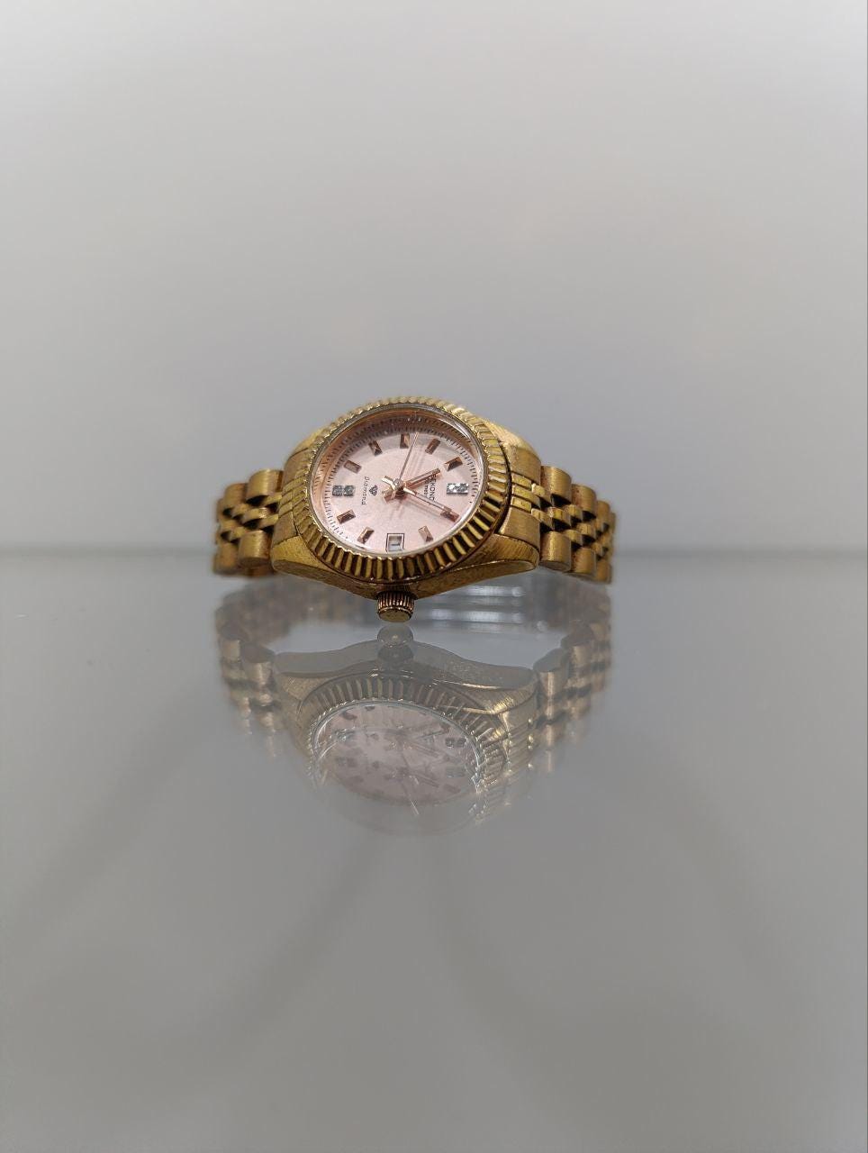 Sekonda Ladies' Rose Gold Plated Diamond Set Bracelet Watch