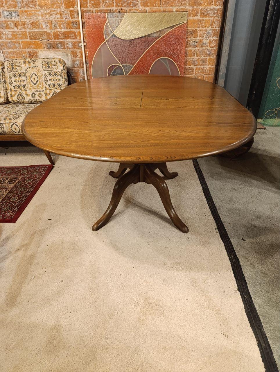 Vintage Ercol Chester Extending Pedestal Dining Table - Golden Dawn