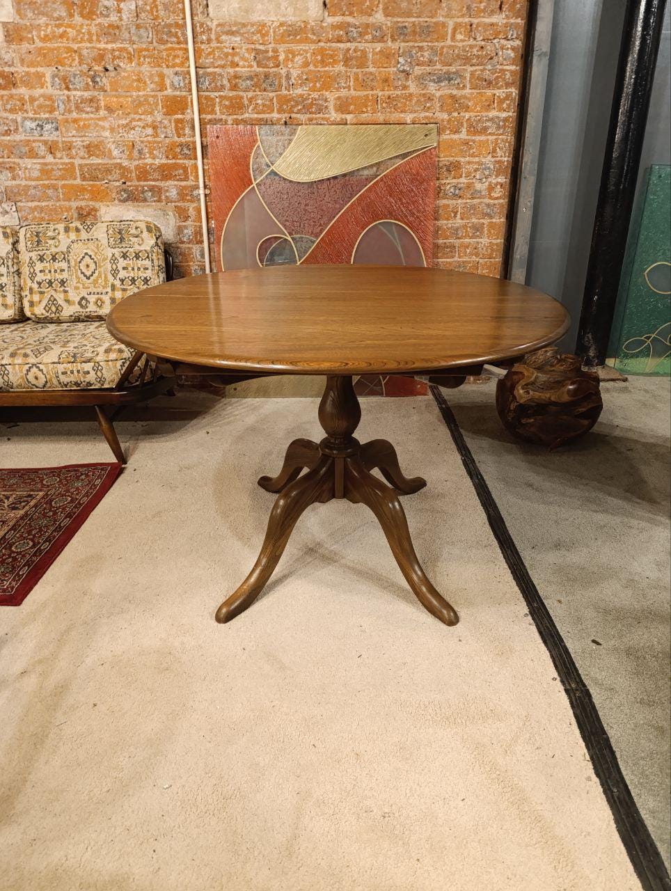Vintage Ercol Chester Extending Pedestal Dining Table - Golden Dawn