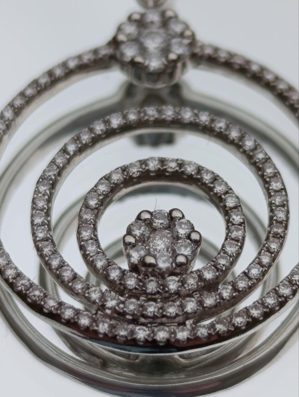 Chopard-Style Diamond Pendant Necklace - 18ct White Gold - 1.4ct Sparkle