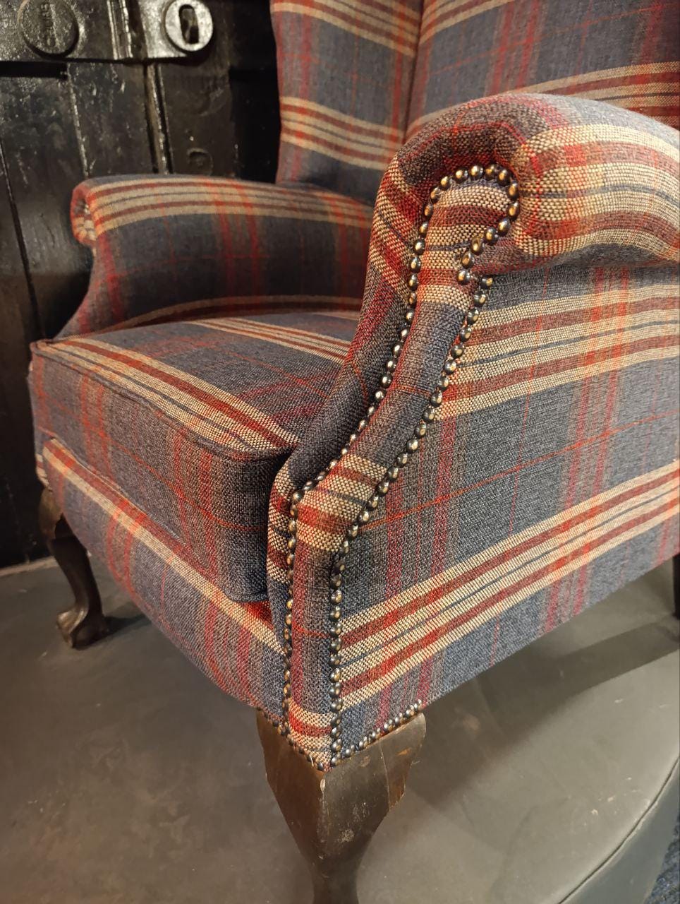 Victorian Design Chesterfield Wingback Armchair - New Wool Tweed