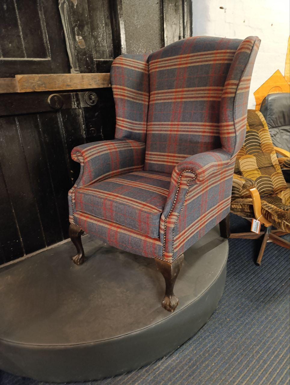 Victorian Design Chesterfield Wingback Armchair - New Wool Tweed