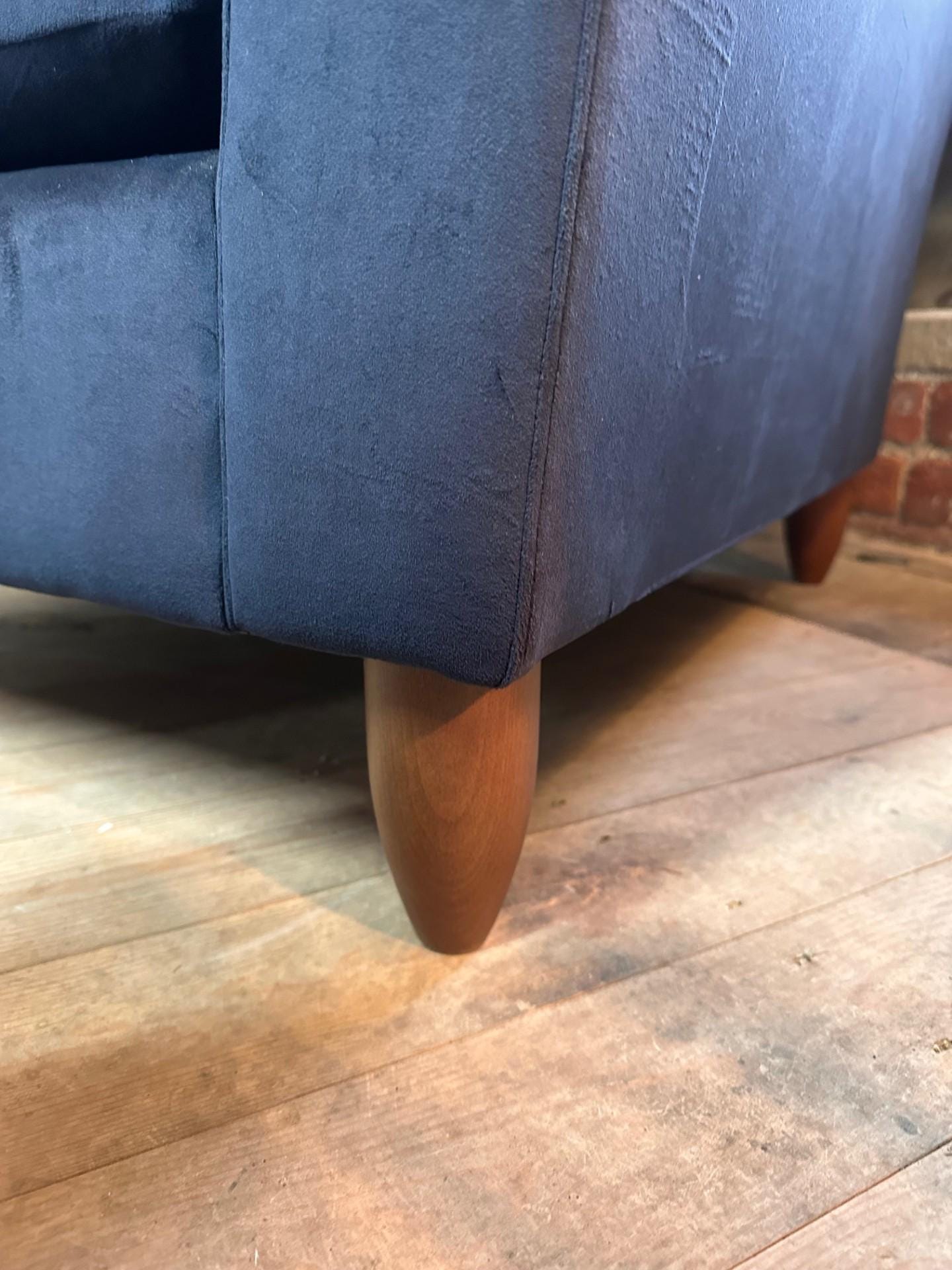 Dark Blue Velvet Wingback Armchair - Contemporary & Chic