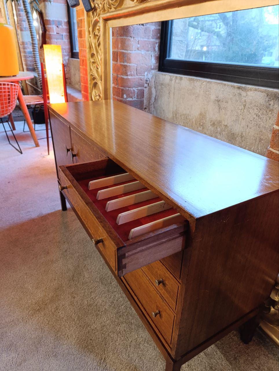 Mid-Century Teak Veneer Sideboard by Greaves & Thomas - Versatile Storage