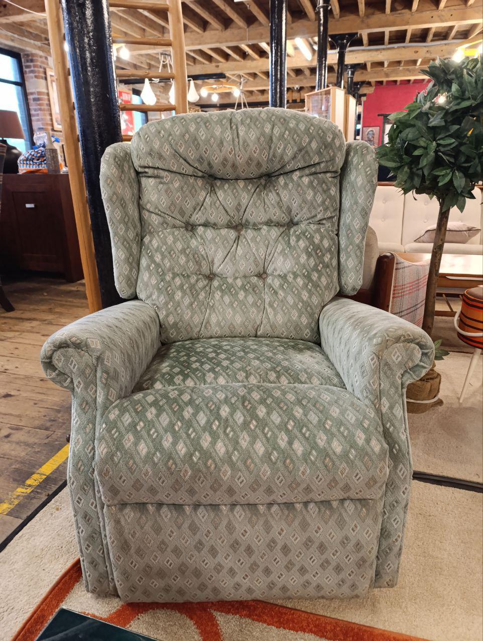 Mid-Century Modern Recliner Armchair - Pale Green - Supportive & Stylish