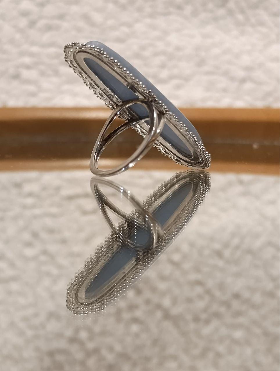 Sterling Silver Angelite Ring - 19.26ct - Mexico