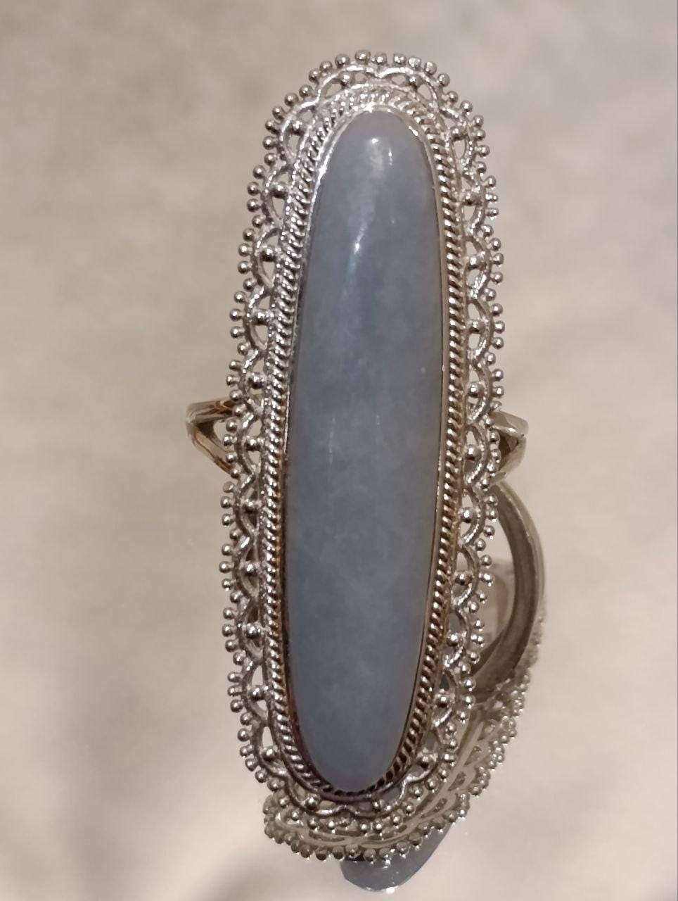 Sterling Silver Angelite Ring - 19.26ct - Mexico
