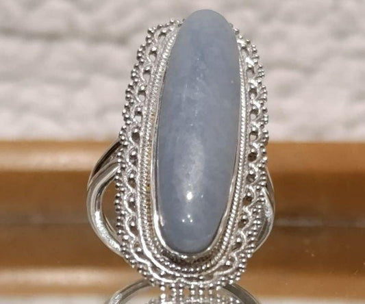 Sterling Silver Angelite Ring - 19.26ct - Mexico