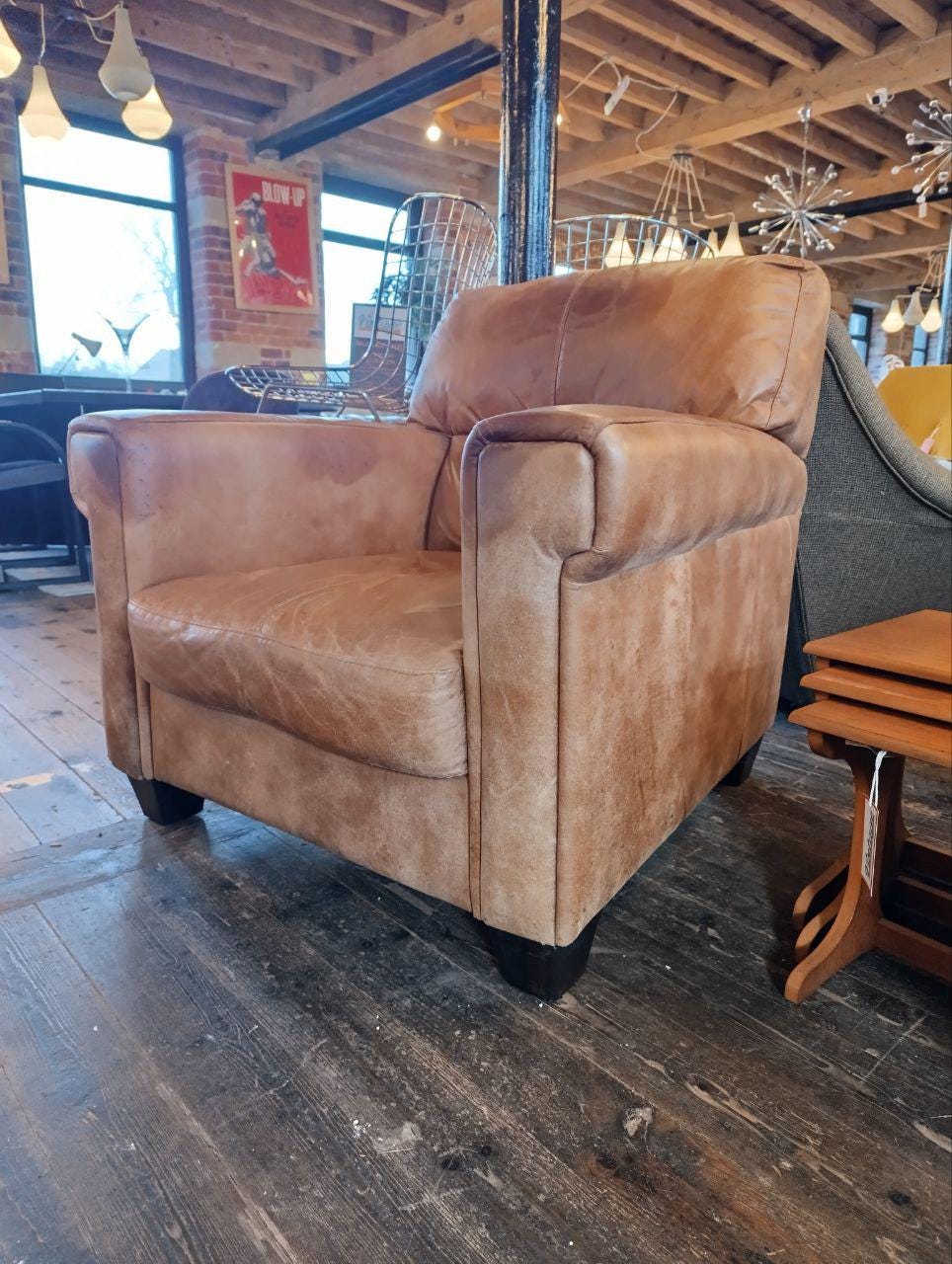 Vintage Italian Leather Three-Piece Suite - Distressed Tan