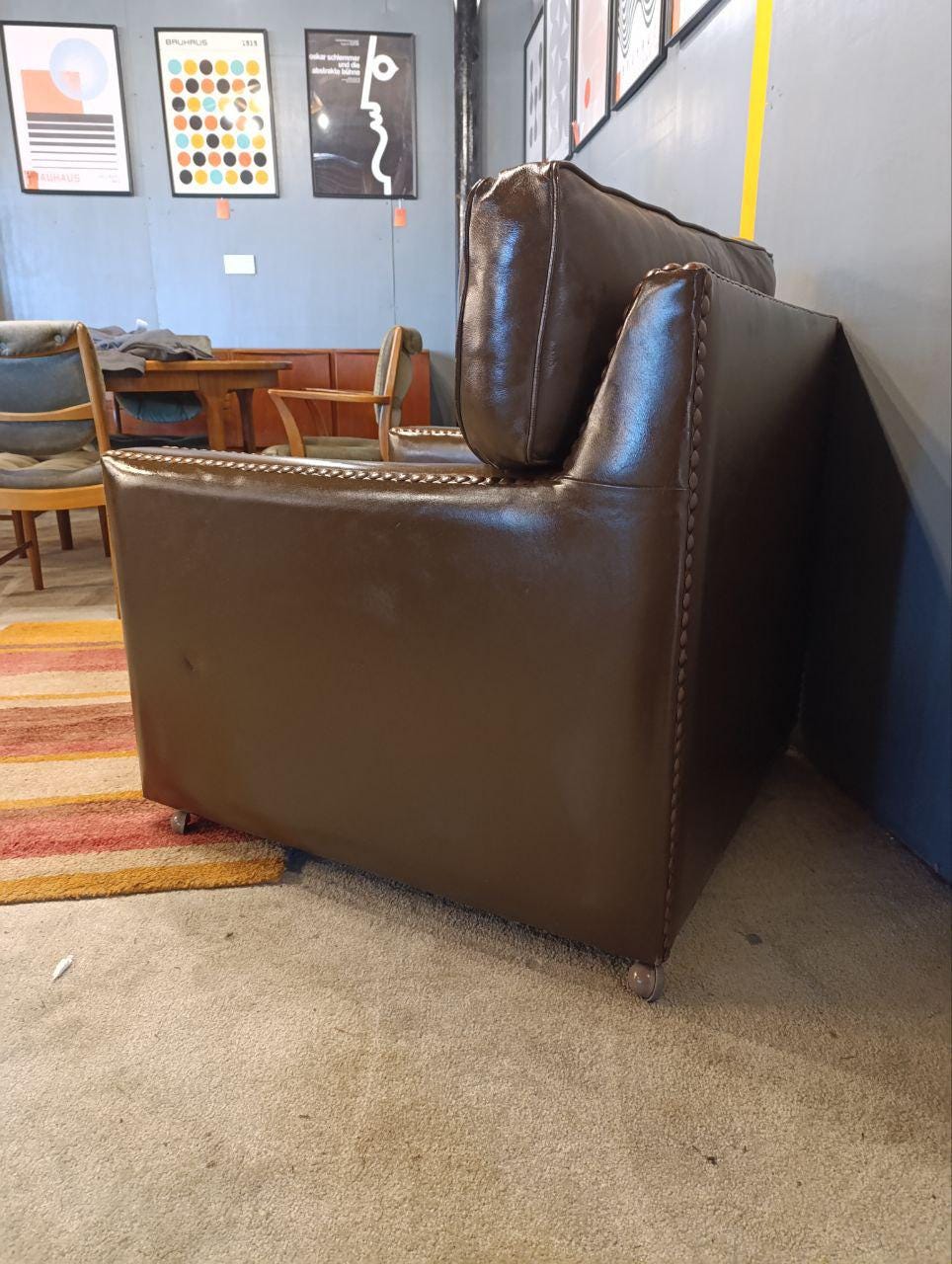 Vintage Restored Leather Armchair - Handmade in Chelsea Bordeaux