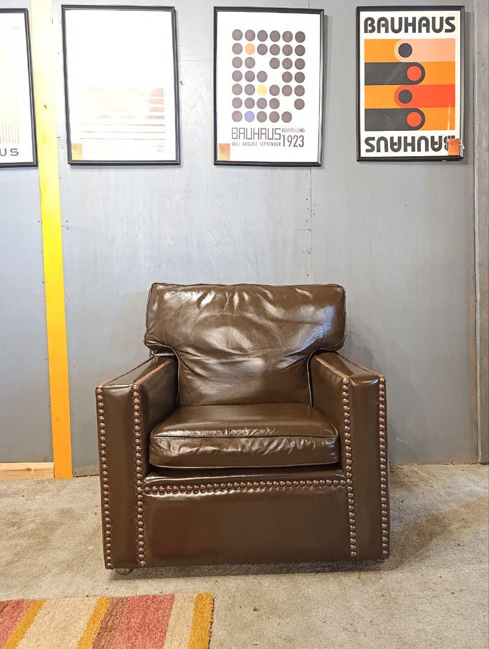 Vintage Restored Leather Armchair - Handmade in Chelsea Bordeaux
