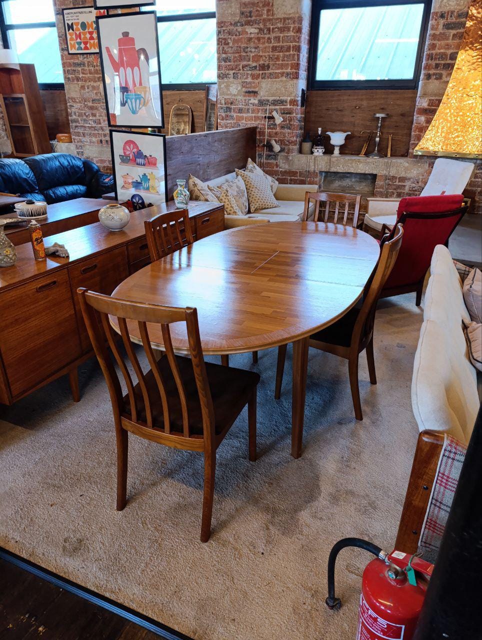 Mid-Century Modern Dining Table by William Lawrence - Teak Butterfly Leaf Table with 4 Chairs, 1960s