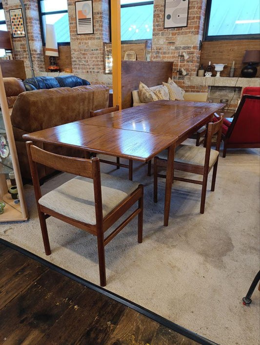 Kai Kristiansen Teak Dining Table & 4 Chairs - Mid-Century Modern