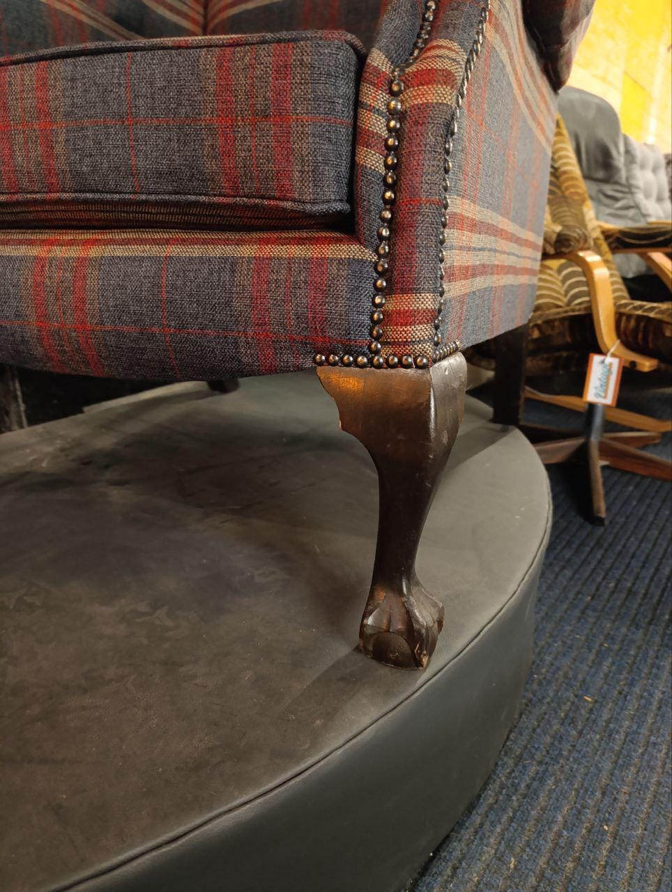 Victorian Design Chesterfield Wingback Armchair - New Wool Tweed
