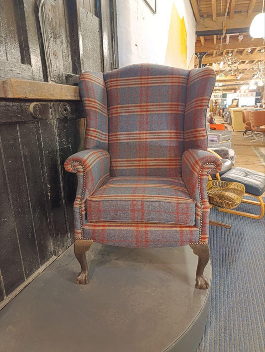 Victorian Design Chesterfield Wingback Armchair - New Wool Tweed