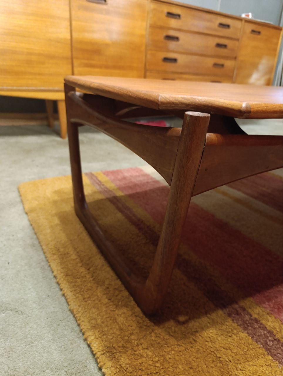 Mid-Century Teak Coffee Table - British Made, Floating Top, Durable Suites Ltd, 1960s Design