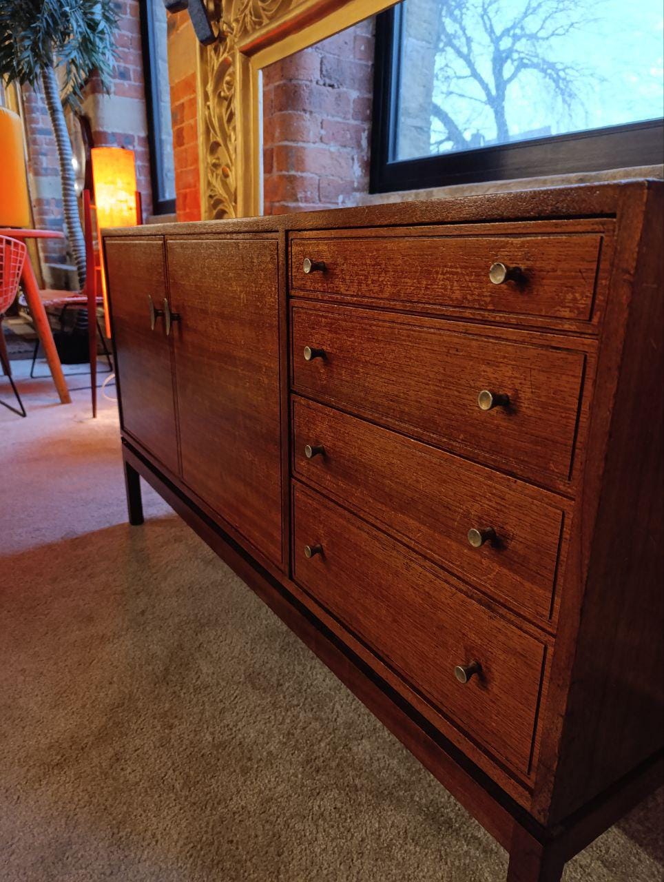 Mid-Century Teak Veneer Sideboard by Greaves & Thomas - Versatile Storage