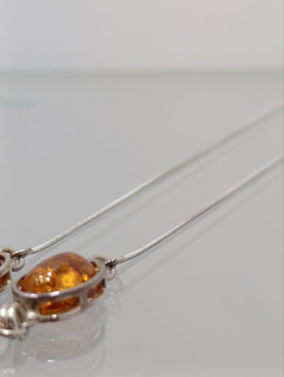Zimmermann Sterling Silver & Amber Necklace - 4 Gemstones