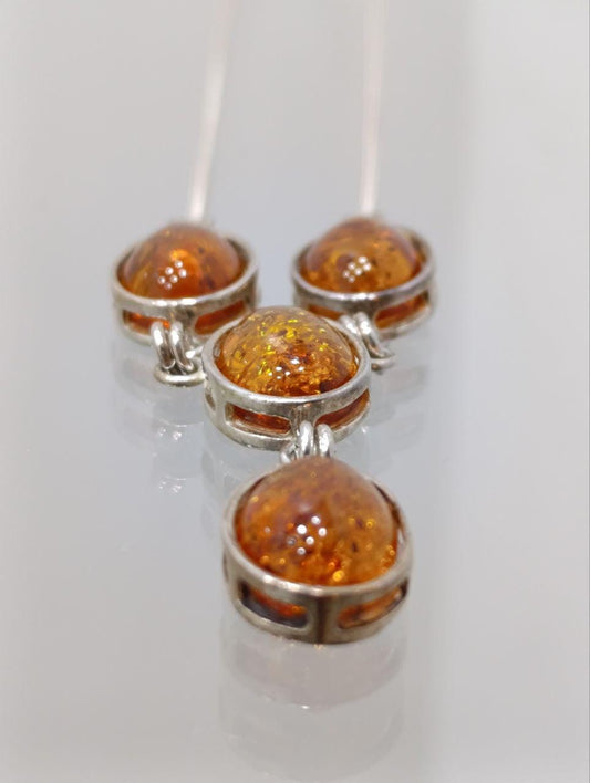 Zimmermann Sterling Silver & Amber Necklace - 4 Gemstones