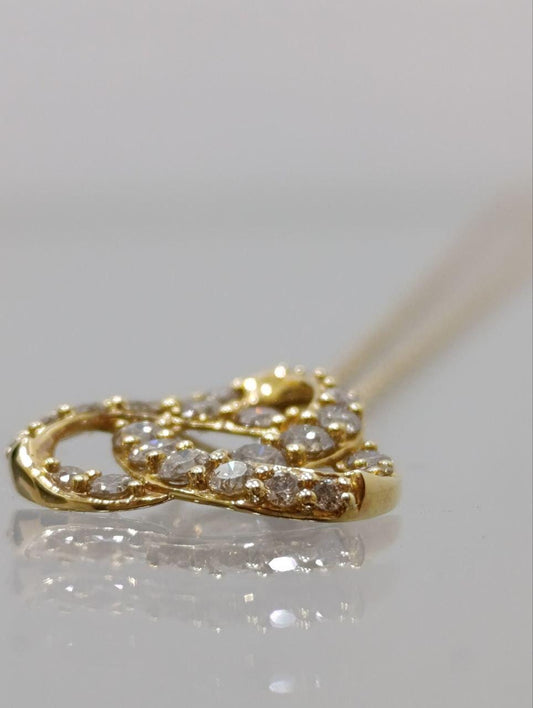 18ct Gold Diamond Knot Pendant Necklace - 1ct Sparkle