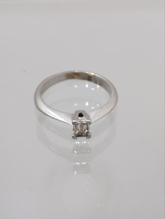 Stunning Platinum Princess Cut Solitaire Diamond Ring - 0.36ct, Size K, Birmingham Hallmark