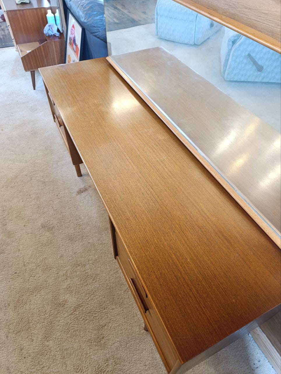 1960s Teak Dressing Table by Austinsuite - Four Drawers, Secret Compartment, Detachable Mirror