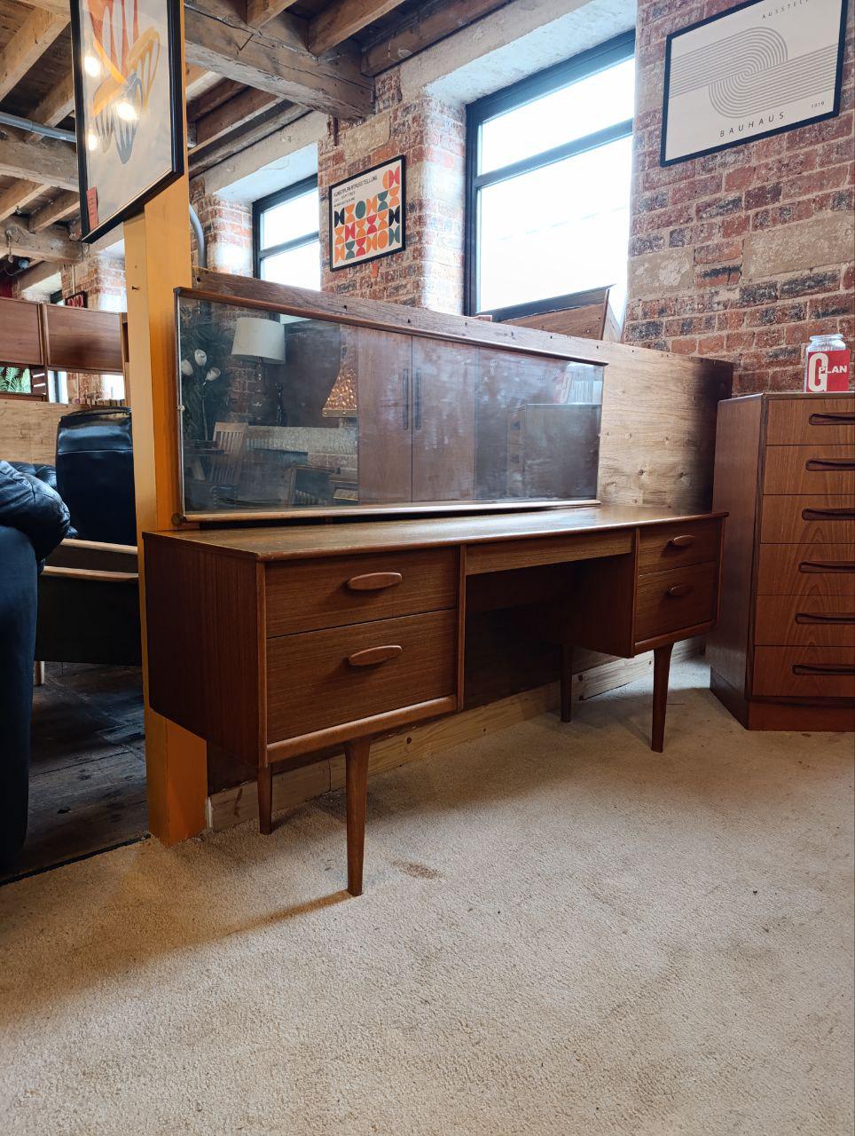 1960s Teak Dressing Table by Austinsuite - Four Drawers, Secret Compartment, Detachable Mirror