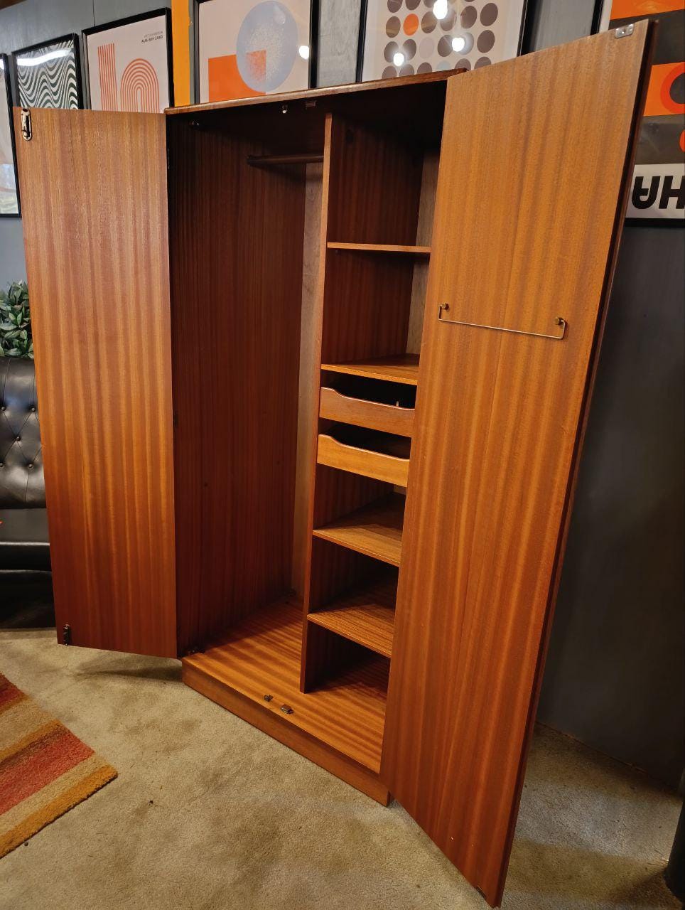 Mid-Century Modern G Plan Teak Armoire / Wardrobe - 1960s