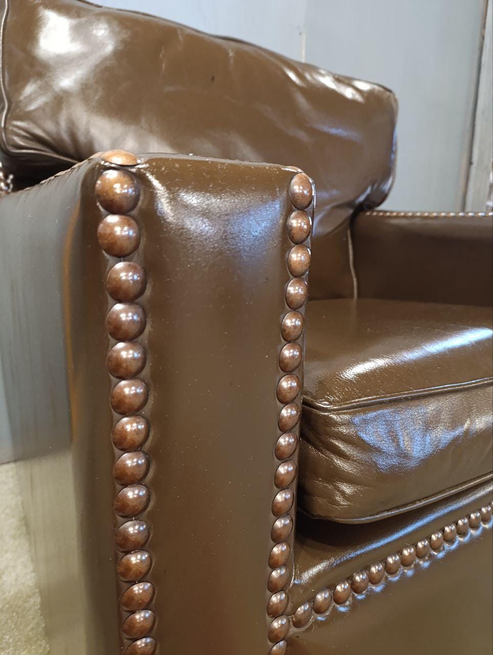 Vintage Restored Leather Armchair - Handmade in Chelsea Bordeaux