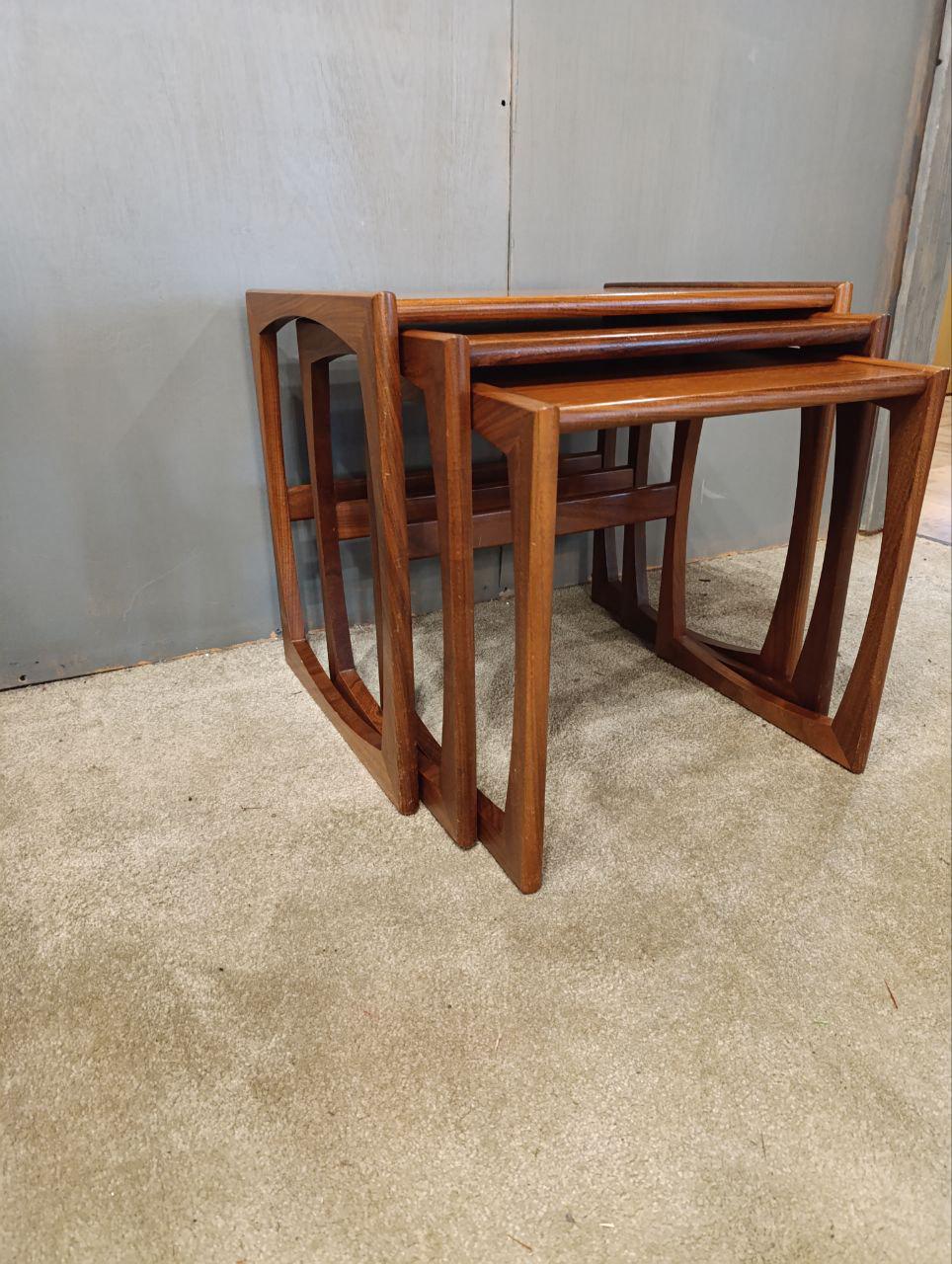 Mid-Century G-Plan Quadrille Nesting Tables - Vintage Teak Nest of Tables, 1960s Retro Design
