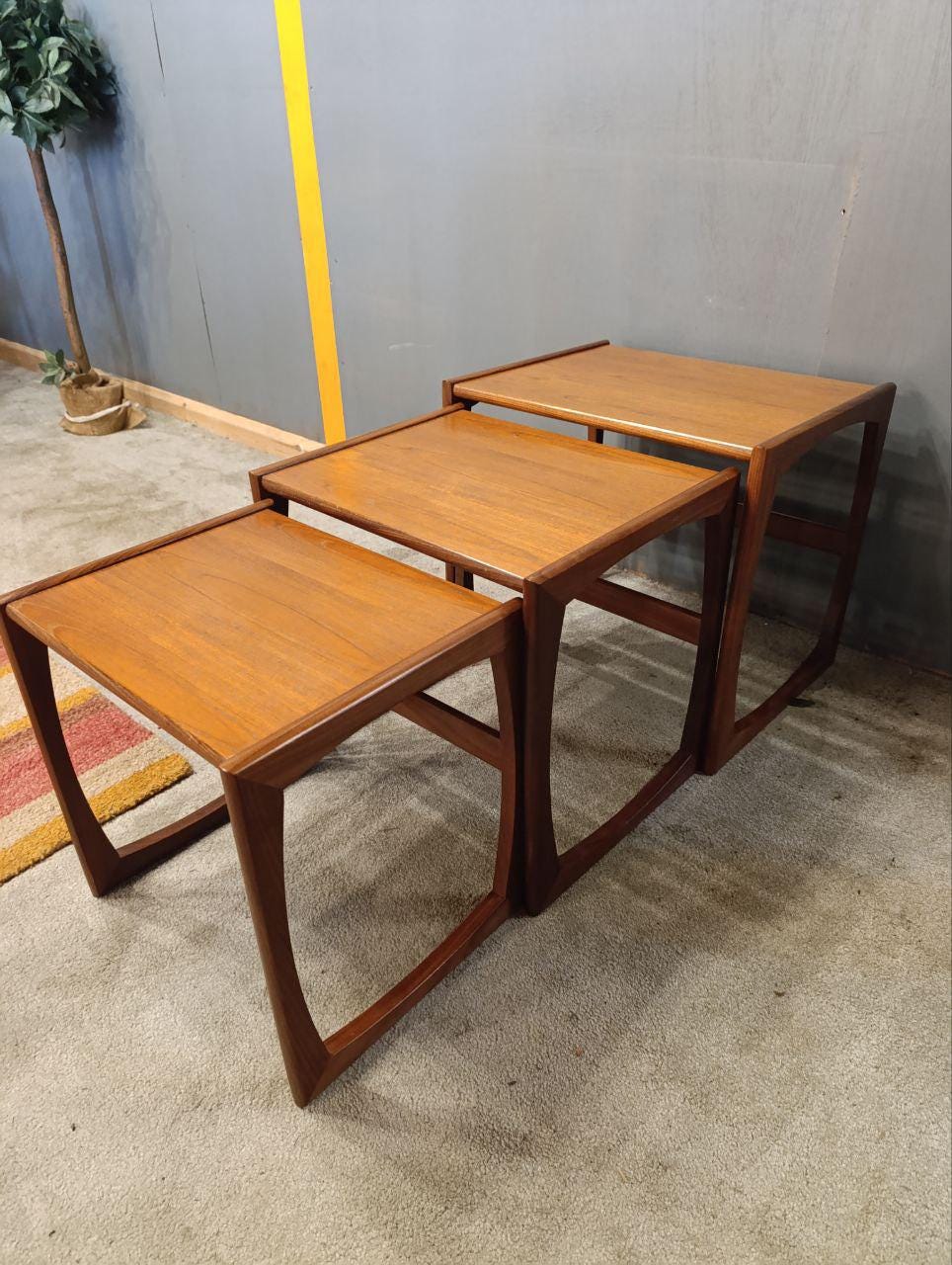 Mid-Century G-Plan Quadrille Nesting Tables - Vintage Teak Nest of Tables, 1960s Retro Design
