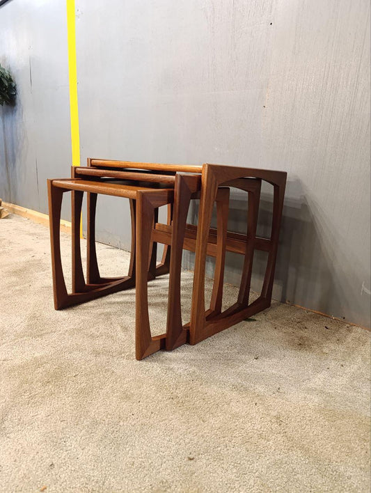 Mid-Century G-Plan Quadrille Nesting Tables - Vintage Teak Nest of Tables, 1960s Retro Design