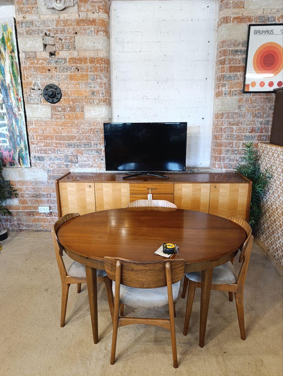Very Rare French Modern Low Sideboard - 1960s Beech and Maple Design, W221cm