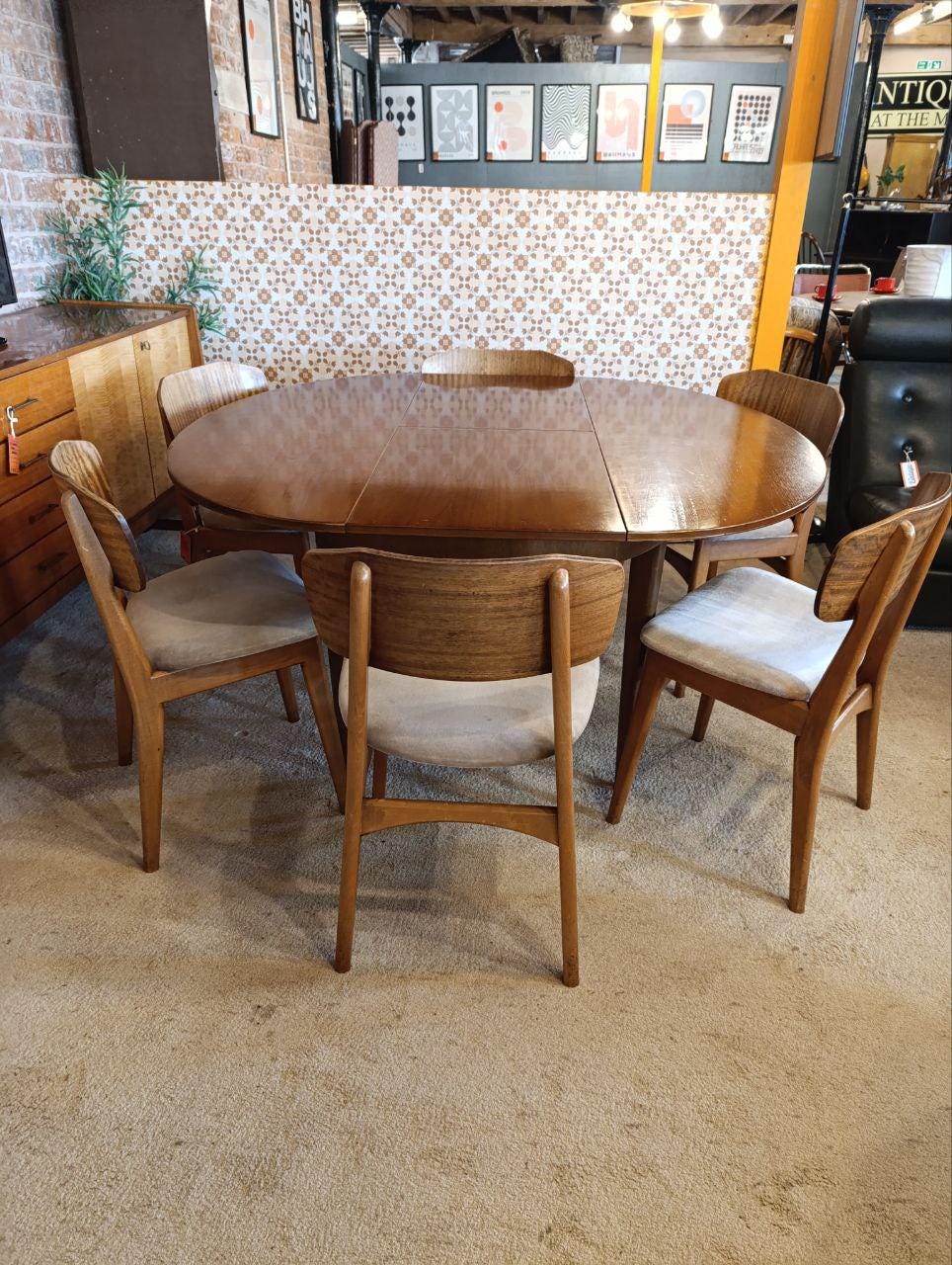 1960s Greaves & Thomas Extendable Dining Table with E. Gibb Chairs - Retro Dining Set, Seats 4-8