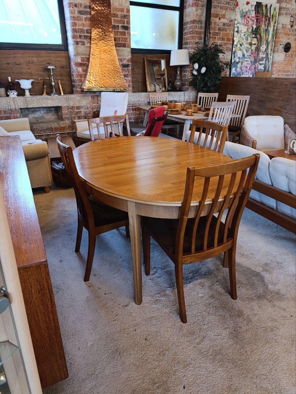 Mid-Century Modern Dining Table by William Lawrence - Teak Butterfly Leaf Table with 4 Chairs, 1960s