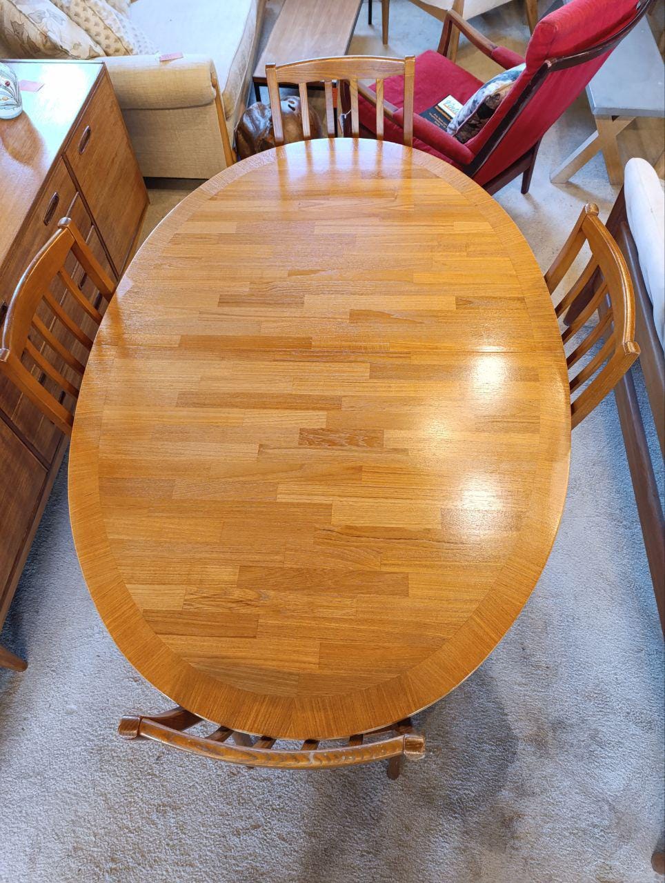 Mid-Century Modern Dining Table by William Lawrence - Teak Butterfly Leaf Table with 4 Chairs, 1960s