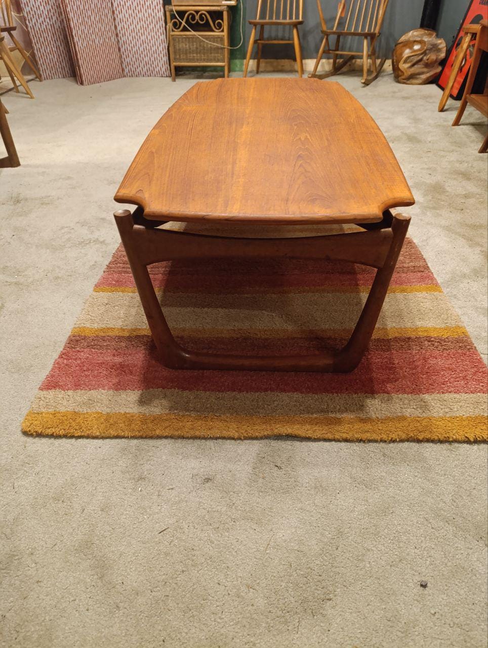 Mid-Century Teak Coffee Table - British Made, Floating Top, Durable Suites Ltd, 1960s Design