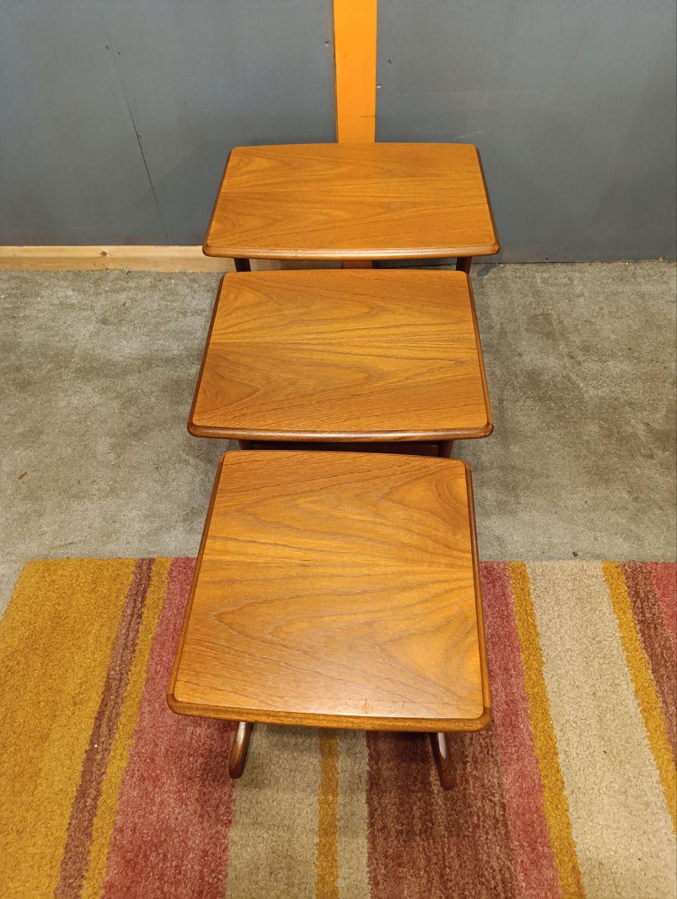 Set of 3 Whale Tail Nesting Tables by G-Plan - Teak, Mid-Century Modern Design, 1970s