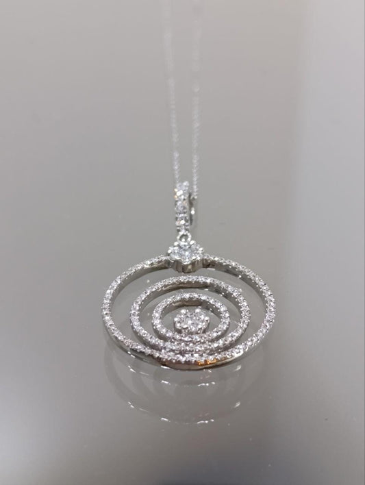 Chopard-Style Diamond Pendant Necklace - 18ct White Gold - 1.4ct Sparkle